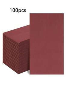 20 件/40 件/60 件双层柔软波尔多红色长方形餐巾，展开尺寸 33 厘米 X 40 厘米，适用于一次性派对午餐、客用毛巾、装饰纸、生日装饰、结婚周年纪念、毕业派对装饰 - 酒紅色 - 查看 12