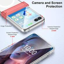 Funda protectora magnética con tapa compatible con Samsung Galaxy Z Flip 7 7FE 6 5 4 3 5G, compatible con carga inalámbrica, cubierta trasera de PC duro con protección contra caídas y golpes - transparente - Ver 3