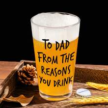 Pour Papa De La Raison Pour Laquelle Vous Buvez, Cadeaux Amusants Pour Papa Hommes, Verre À Bière Personnalisé Avec Photo Et Nom De L'Enfant 16 Oz Verre À Bière Pinte, Cadeaux D'Anniversaire Noël Fête des Pères Cadeaux Pour Papa De La Part De la Fille Du Fils, Verres À Vin Personnalisés, Cadeau Attentionné - transparent - Voir 5