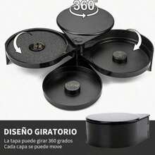 Glass Rimmer, Plastic Glass Rimmer, Margarita Salt Rimmer, Michelada Rimmer With 3 Rotating Trays, Bar Accessories, Cocktail, Kitchen, Bartops, Bartender - Black - View 3