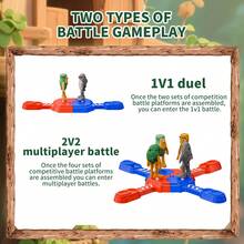 Tralala TungTung Sahur: Juego de batalla de la serie Montaña y Mar Míticos, incluye una plataforma de competencia y cuatro figuras de acción, juego de mesa, juegos interactivos para reuniones con amigos, diseñado para que 2 o 4 jugadores se enfrenten, con el último jugador de pie en el escenario reclamando la victoria, regalo de cumpleaños, Navidad