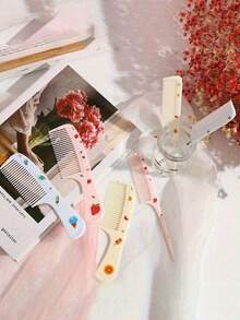 3件套儿童护发套装，包含1把干湿两用梳和1把按摩梳，AURA ACCENTS草莓主题软毛梳，专为儿童设计，Kidvery - 彩色 - 查看 5