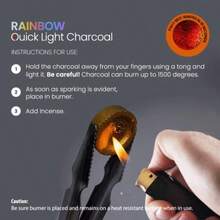 Sunlight Colors Tabletas de carbón para incienso Tabletas de carbón rápido Carbón de incienso para fiestas Rollos de quemador de resina de 33 mm Paquete de 100 briquetas de carbón Sin olor Sin humo - como en la foto - Ver 5