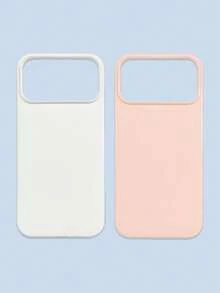 Bộ 2 ốp lưng điện thoại tối giản màu trơn, hồng và trắng, tương thích với iPhone 16, 16 Pro Max, 16 Pro, 16 Plus và các dòng điện thoại Galaxy. - Nhiều màu - Xem 73