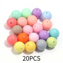 10-100 hạt/gói, hạt acrylic tròn màu trơn 6-20mm, kích thước ngẫu nhiên, thời trang giản dị dễ thương nhiều màu sắc trang trí Giáng sinh thủ công DIY, thích hợp làm vòng tay tình bạn, vòng cổ, trang sức, mặt dây chuyền, móc khóa, đồ trang trí. - Trộn màu ngẫu nhiên - lỗ nhỏ - Xem 25
