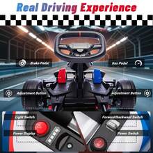 (24V 36V Electric Go Kart With Adjustable Seat), Licensed BMW Drift Kart With Dual 300W Motors, Crazy Go Cart For Kids Ages 6-12, Cool LED Lights, Drift Mode And 2 Speeds - 白色 - 查看 5