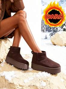 KESCA Botas de Nieve Bajas para Mujer –Botines de Invierno -Zuecos de Invierno Suela Gruesa y Plataforma Botines de Nieve para el Invierno Botas de nieve de mujer 2025 de alta calidad con suela gruesa y diseño elegante botas térmicas de invierno casuales y de trabajo con aumento y calidez para el uso diario clásicas y modernas