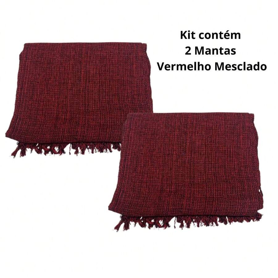 Kit Of 2 Blankets For Giant Luxury Sofa 120x210 Decorative Protective Sofa Cover - Mixed Red - View 1