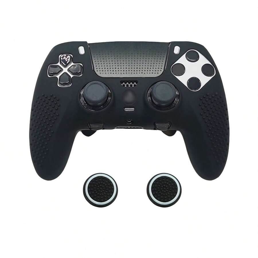 1 Set PlayStation5 Elite Controller Silicone Protective Case + 2pcs Joystick Cap, Anti-Drop, Anti-Scratch, Anti-Slip, Anti-Sweat, Anti-Dust, Enhancing Gameplay Experience - Multicolor - View 1