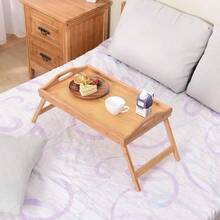 Mesa Plegable para Laptop, Bandeja de Cama, Mesa de Comer y Trabajo, Porttil y Ligera, con Asa de Transporte y Diseo Multifuncional - NATURAL - Ver 6