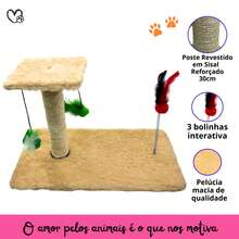 Scratching Post With Interactive Toys With Sisal And Balls - Beige - View 5