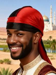 1 件耐用丝绸般 Durag 头带，男士波浪缎面 Durag 头带，街头时尚嘻哈 Durag，长尾宽带，纯色弹力 Durag，适合运动、户外和日常风格 | 透气涤纶纤维，可调节松紧 | 可机洗 | 街头风格 - 長款緞面頭巾 - 查看 12