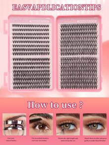 640 件独立睫毛延长套装，D 卷曲 30D 8-16 毫米，自然外观、超浓密、智能、超柔软、超轻可重复使用独立段假睫毛延长套装，适合初学者日常生活、婚礼、约会、派对、音乐节、万圣节使用，大容量睫毛簇 D 卷曲独立睫毛延长套装，大容量睫毛延长套装 640 件 DIY 睫毛延长套装 - 黑色 - 查看 5