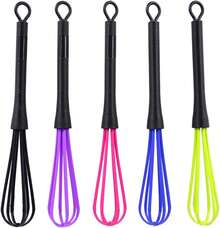 Juego de batidor, 5Pcs Peluquería Crema de Teñido para el Cabello Batidor de Cocina Globo Batidor Mezclador Agitador Herramientas (Verde, Rosa Roja, Azul, Negro, Púrpura) - 1 - Ver 5