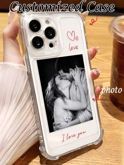 Customized Fashionable Personalized Photo Phone Case, Suitable For Couples, Anniversaries, Birthdays, Personal Portraits, Friendship, Pets, Compatible With A13, A14, A15, A16, A33, A34, A35, A52, A53, A54, A55, S20, S21, S22, S23, S24, S25 Ultra Plus, 11, 12, 13, 14, 15, 16 Pro Max
