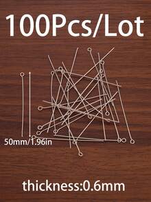 100Pcs/Lot 14K Gold Plated Stainless Steel Eye Head Pins Metal Eye Pins For Jewelry Making Findings DIY Handmade Make Bracelets Necklace Earrings Pendant Jewelry Pins Supplies - 9-shaped Needle - View 21