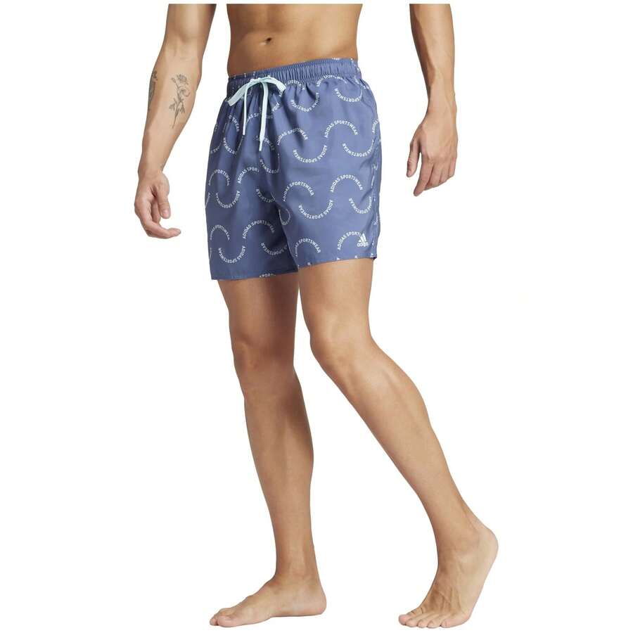 Adidas Men Athletic One-Piece Swimsuits - Blue - View 1