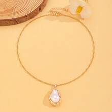 1/6pcs European & American Style Asymmetrical Faux Pearl Bracelet, Ring, Necklace, Earring Jewelry Set, Romantic & Elegant Women Jewelry Gift Suitable For Daily, Party, Wedding