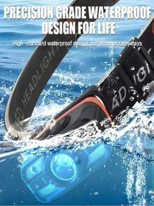 1pc Smart Sensor Headlamp, USB Rechargeable, Infrared Sensor With Pulsing Control, Bright LED Headlight With Red & White Dual Light Sources, 6 Brightness Levels. Essential For Outdoor Night Fishing And Running. - 1pc - View 7