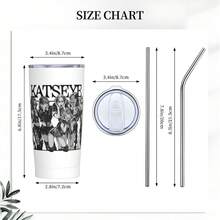 40oz/20oz KATSEYE Anime Becher - handgezeichneter KPOP Stil Cartoon Charakter, Edelstahl isolierter Becher mit Griff & Strohhalm, auslaufsicherer Deckel für heiße/kalte Getränke (Kaffee/Milchtee/Smoothies), robustes Design für Büro/Reisen, perfektes Geschenk für KPOP Fans!