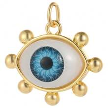 1pc Handmade Copper Eye Pendant, Personalized, DIY Necklace, Bracelet, Keychain Jewelry Pendant, Suitable For Thanksgiving Wear Or Gift - Gold - View 15