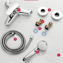 Black/White Stylish! Dual-Control Bathtub Faucet, Enjoy A Refreshing Bathing Experience - Brushed Nickel Finish, Dual-Function Temperature Control, Wall-Mounted Spout With Valve Core, Classic Modern Bathroom Design