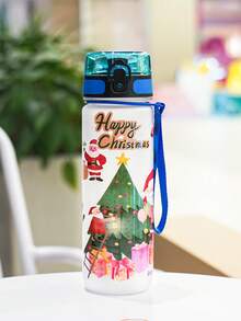 1pc 800ml/27oz Christmas Series Water Bottle, 3D Printing Technology, With Handle Strap For Easy Carrying, Suitable For Sports, Outdoor, Gym, Cycling, Camping, Great Christmas Gift - Multicolor - View 15