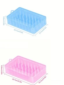 1pc 42-Spool Sewing Thread Storage Box, Transparent Plastic Spool Holder, Embroidery Storage Box, Embroidery & Sewing Tool Kit Box, Portable Large Capacity Needle Case, Handheld Sewing Box, Suitable For DIY Sewing, Embroidery, Quilting Accessories - Multicolor - View 9
