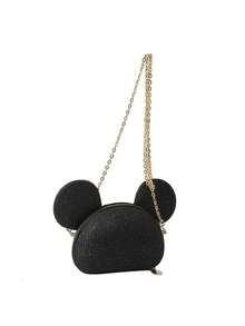 2025 Neues Design Mickey Maus modische Kettentasche, glänzende Pailletten Umhängetasche für Mädchen, elegante Party Clutch
