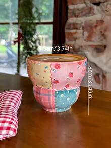 1 Cốc gốm chắp vá chất lượng cao, cốc đựng cà phê latte thích hợp để dùng tại nhà, làm quà tặng, sinh nhật, cửa hàng tráng miệng, quán cà phê, văn phòng, tụ họp, bạn bè - Nhiều màu - Xem 2