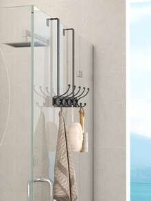 1 Giá treo có kệ, móc treo phòng tắm, giá treo gắn cửa để đựng đồ vệ sinh cá nhân, khăn tắm, đồ dùng phòng tắm - Nhiều màu - Xem 8