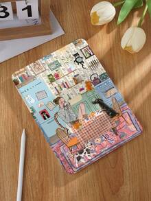 Kingsung Cute Animal Pattern Tablet Protective Case, Suitable For IPad 9.7/10.2/10.5/10.9/12.9/Pro 11 (10th Gen), Galaxy Tab S6 Lite 10.4", Kindle Paperwhite (12th Gen, 2024 Release), Kindle (11th Gen, 2022 Release), Soft Shock-Proof, Smart Stand/Auto Wake/Sleep Function - Multicolor - View 3