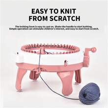 Hand-Knitting Toy Set – DIY Scarf, Hat & Sweater Kit - Pink - View 11