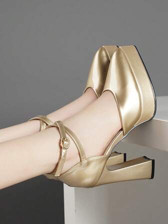 Women's High Heel Sandals, Waterproof Platform, Hollow Out Shoes, Super High Heel, Available In Pink, Apricot, White, Black, Red, Silver, Gold, Fashionable