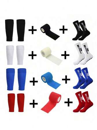 3pcs/Set Unisex Sports Socks, Leg Warmers, Non-Slip Soccer Socks, Non-Slip Socks