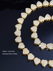 kuuioe 1 chiếc vòng cổ mặt dây chuyền hình trái tim đính đá lấp lánh phong cách hip hop , vòng tay dây xích lấp lánh unisex, trang sức thời trang tiên phong dành cho các rapper, món quà Giáng sinh tuyệt vời. - yêu - Xem 27