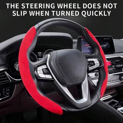 Bọc vô lăng chống trượt, bọc vô lăng bằng da lộn, bảo vệ vô lăng dạng chia đoạn - Chống trượt, bền, dễ lắp đặt, phù hợp với 99% các loại xe.