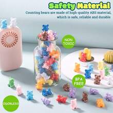 10/60 Peças Conjunto de Ursos de Contagem do Arco-Íris, Ursos de Plástico de Classificação e Contagem, Manipulativos de Matemática, Ursos de Contagem Coloridos, Adequados para Acessórios de Casa de Bonecas, Acessórios DIY