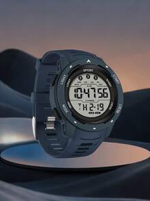 男士户外运动手表，大表盘，LED背光，数字显示，计时功能，日期显示，适合学生、教师、圣诞节、日常佩戴，电子手表，理想礼物 - 彩色 - 查看 15