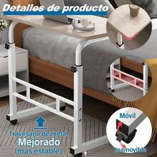 Escritorio para Laptop, Escritorio de pie mvil con Altura Ajustable, Mesa con Ruedas para Cama, fcil de Montar, para Oficina, Desayuno, caf 60x 40, Negro Cepillado - Grano de Madera + 60 x 40 cm - Ver 8