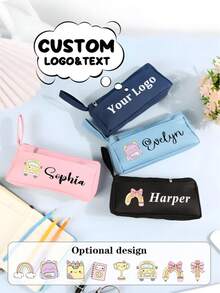 Customized Cute Pencil Case, Storage Bag, Personalized Storage Bag, Cosmetic Bag, Multi-Functional Travel Pouch, Space-Saving, Fashionable And Tidy, Compact And Portable, Casual And Versatile, Holiday Gift, Excellent Choice, Christmas Gift, Suitable For Travel, Home, Stationery, And Cosmetics Storage - Multicolor (Style 3) - View 12