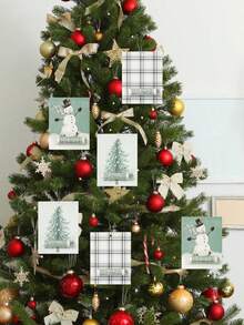 6pcs Christmas Money Holder Card For Cash, Christmas Party Favors Bags, Christmas Tree Snowman Pattern Cash Holder, Christmas Gift Idea, Xmas Gifts, Merry Christmas Gift Packaging Bags, Red Packets, Christmas Decorations 2025, Christmas Tree Decoration, Christmas Hanging Decor, Winter Holiday New Year Christmas Party Supplies, Christmas Party Supplies, Home Decor Room Decor, 2026 New Years Decoration Gifts