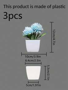 1 件/3 件人造菊花盆景植物 - 适用于室内办公桌、咖啡桌、浴室、卧室、家居、花园架子装饰 - 彩色 - 查看 11