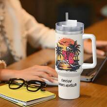 40oz/20oz Totenkopf & Hawaii-Stil Edelstahl Thermobecher - Isolierter Reisebecher für Väter, Halloween & Erntedankgeschenk, wiederverwendbare Kalt-/Heißgetränkeflasche für Camping, Wandern, Literaturliebhaber