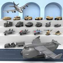 20 件儿童军用车辆玩具套装，包括喷气式飞机、运输机、主战坦克、拖拉机，适合 3-12 岁儿童，生日/圣诞节/新年礼物