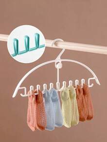 1 قطعة شماعات ملابس متعددة الوظائف - تصميم خالي من التجاعيد ومانع للانزلاق، ذو غرض مزدوج كشماعات للملابس الداخلية وتخزين وتجفيف الجوارب مع مشبك للجوارب، رف تخزين ملابس عملي للمتاجر والاستخدام المنزلي