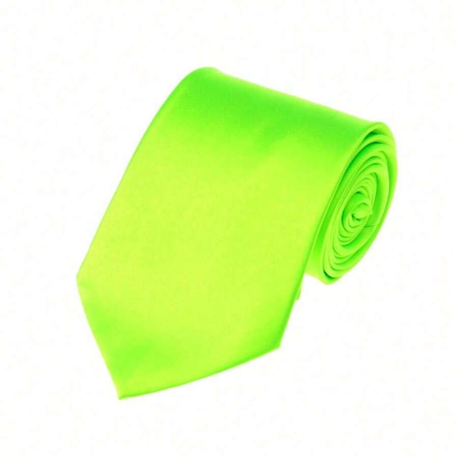 New Hot ! Solid Color Plain Classic Necktie Men's Tie,ZXCFTE - 39-熱酸橙 - 查看 1
