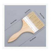 Dust Removal Paint Brush, Bristle Barbecue Brush, Thickening, Lengthening, Bristle Brush, Ash Sweeping Marine Brush. Wooden Handle Paint Brush, Pig Hair Brown Brush To Barbecue Soft Hair, Clean Household Glue Brush, Lengthen And Thicken For Industrial Use, Suitable For Painting, Dyeing, Painting, Bonding And Using Gypsum Powder. One Inch. 2 Inches. Three Inches,