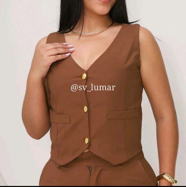 Colete Feminino Alfaiataria Sensorial Marrante Premium Feminino com Botões