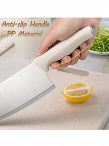 Juego de cuchillos, juego de cuchillos de cocina de chef profesional de 5 piezas, juego de cuchillos ultra afilados con soporte universal para cuchillos, juego de soporte para cuchillos de cocina de acero inoxidable resistente al óxido, diseño ergonómico - Blanco - Ver 7